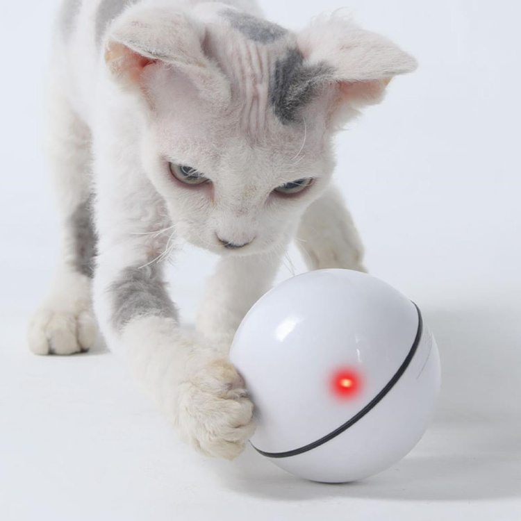 猫 玩具 ボール 猫おもちゃ 自動回転 光る LED 転がる 夢中に遊び ゴロゴロ USB充電