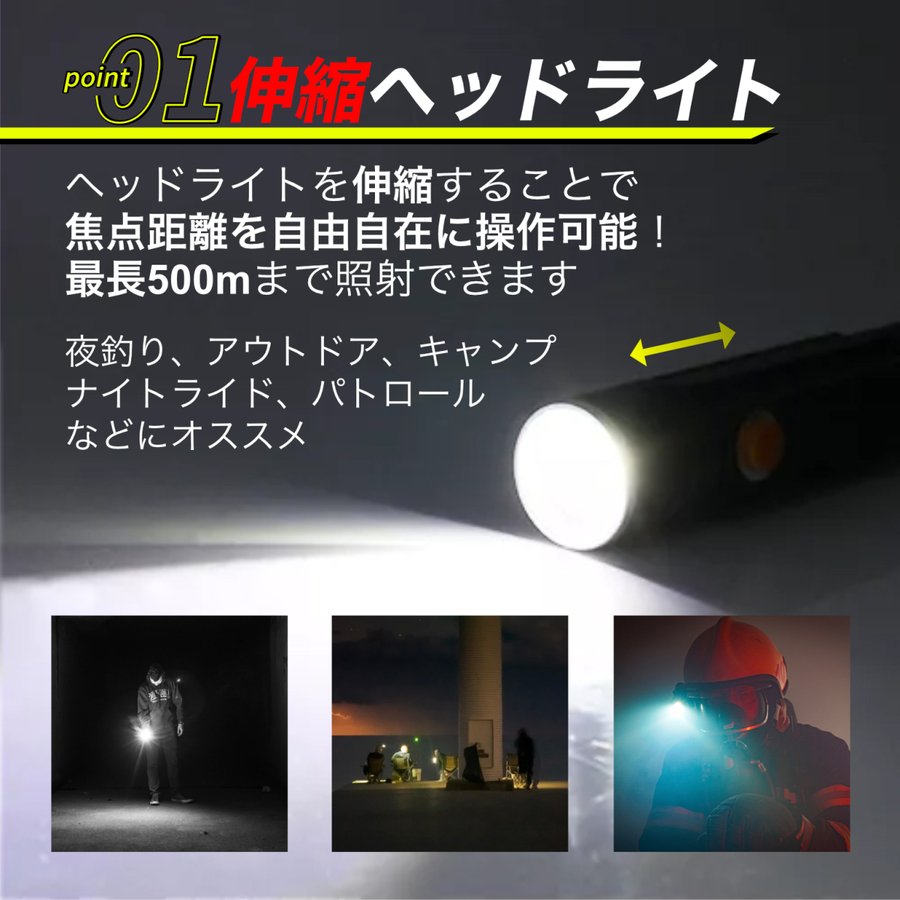 懐中電灯 LED 強力 軍用 充電式 防災 最強 防水 ハンディライト 小型 