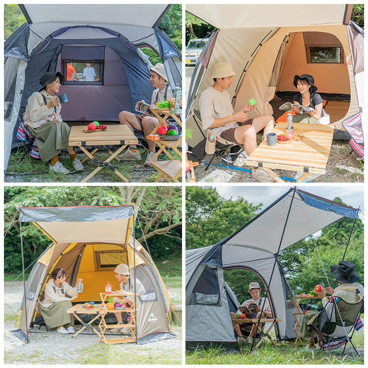 テント 2ルーム 4人用 オールインワン キャンプ 防水 キャンピング