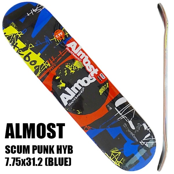 ALMOST/オルモスト スケートボード デッキ SCUM PUNK HYB 7.75 BLUE