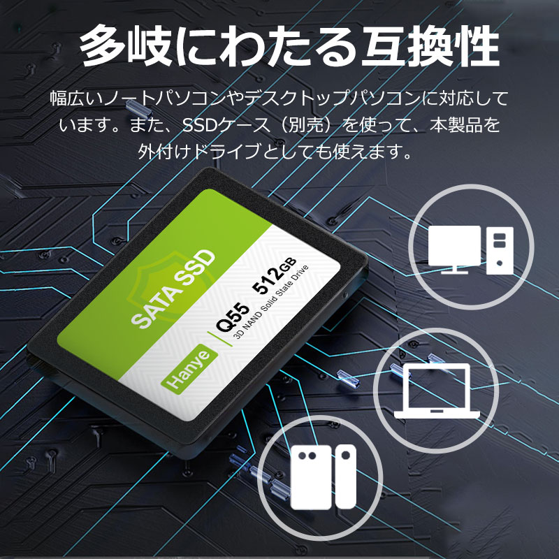 最大100円ストア割引 Hanye 512GB 内蔵型SSD 2.5インチ 7mm SATAIII 6Gb/s