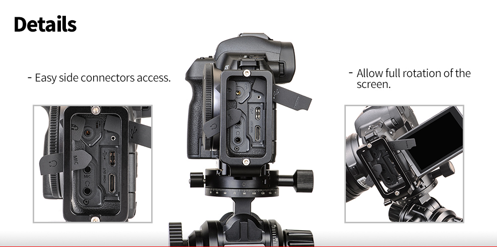 SUNWAYFOTO PCL-R L型クイックリリースプレート Canon EOS R ボディ 
