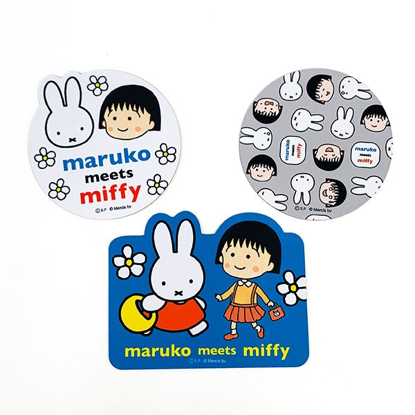 ミッフィー ちびまるこちゃん マウスパッド グレー maruko meets miffy