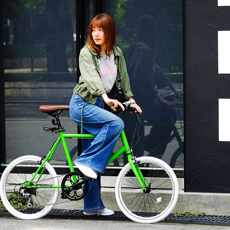 ミニベロ 小径自転車 20インチ シマノ7段変速 前輪クイックリリース LEDライト・カギセット