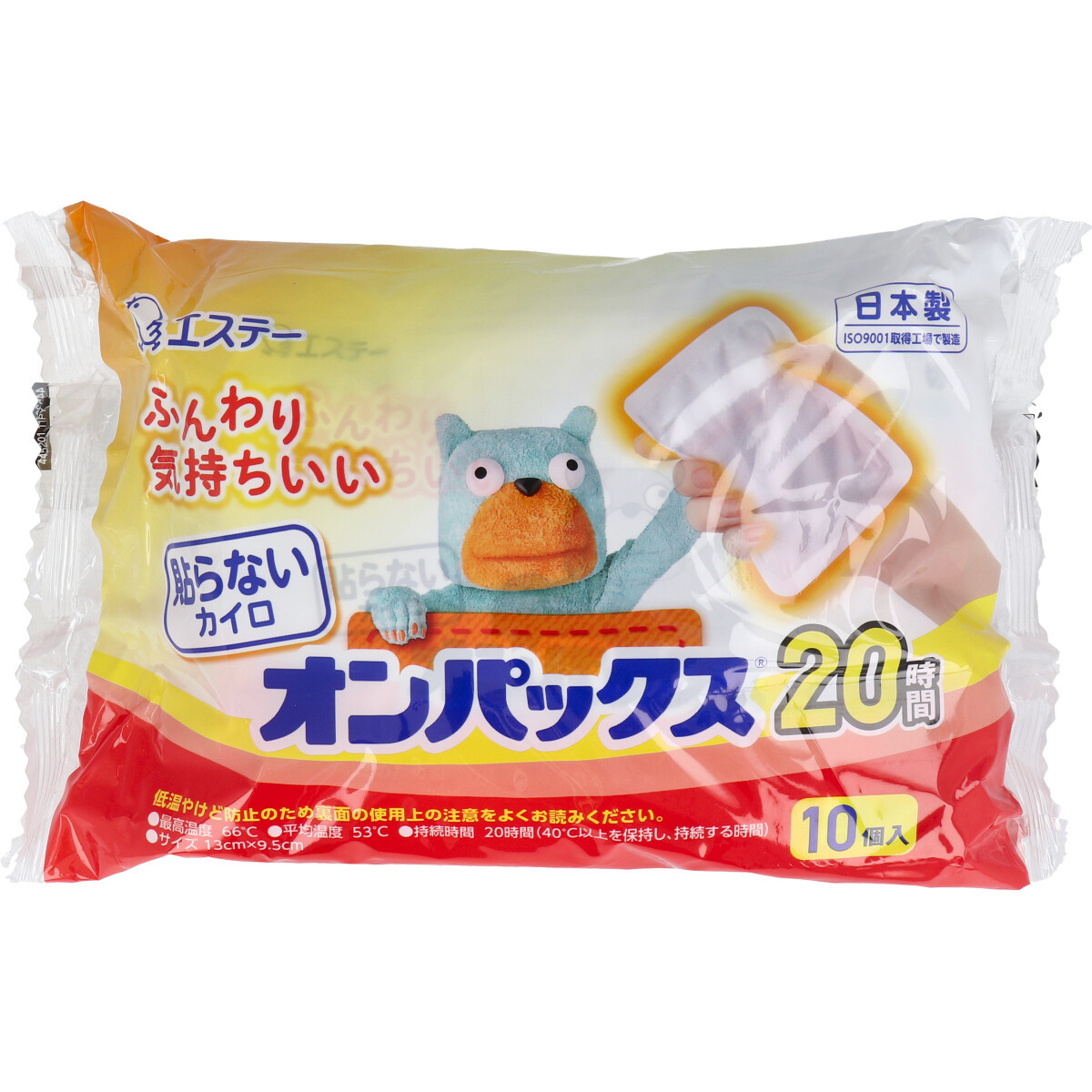 使い捨てカイロ エステー 貼らないオンパックス 20時間用 10個入りＸ5