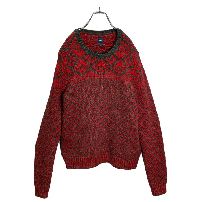 00s GAP Red × Gray all pattern sweater | Vintage.City 빈티지숍, 빈티지 코디 정보