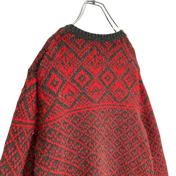 00s GAP Red × Gray all pattern sweater | Vintage.City 古着屋、古着コーデ情報を発信