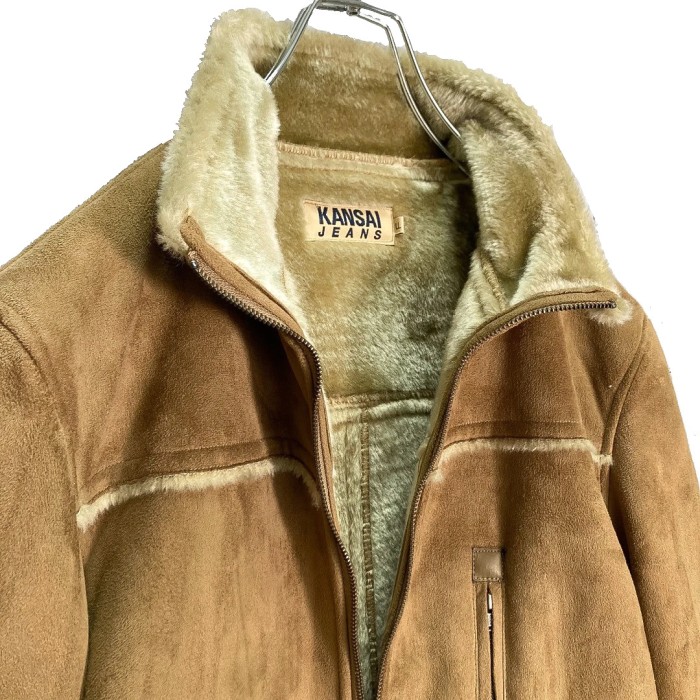 90s KANSAI JEANS Design fake mouton jacket | Vintage.City