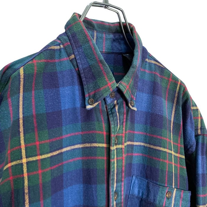 90s LANDS'END L/S cotton check nel shirt | Vintage.City 빈티지숍, 빈티지 코디 정보