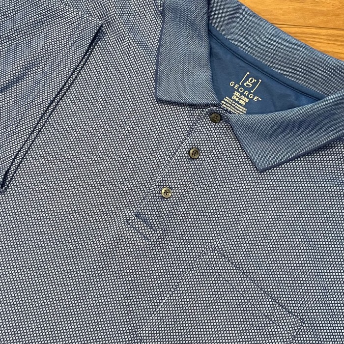 【GEORGE】3XL ビッグサイズ ポロシャツ 柄物 総柄 ブルー US古着 | Vintage.City 빈티지숍, 빈티지 코디 정보