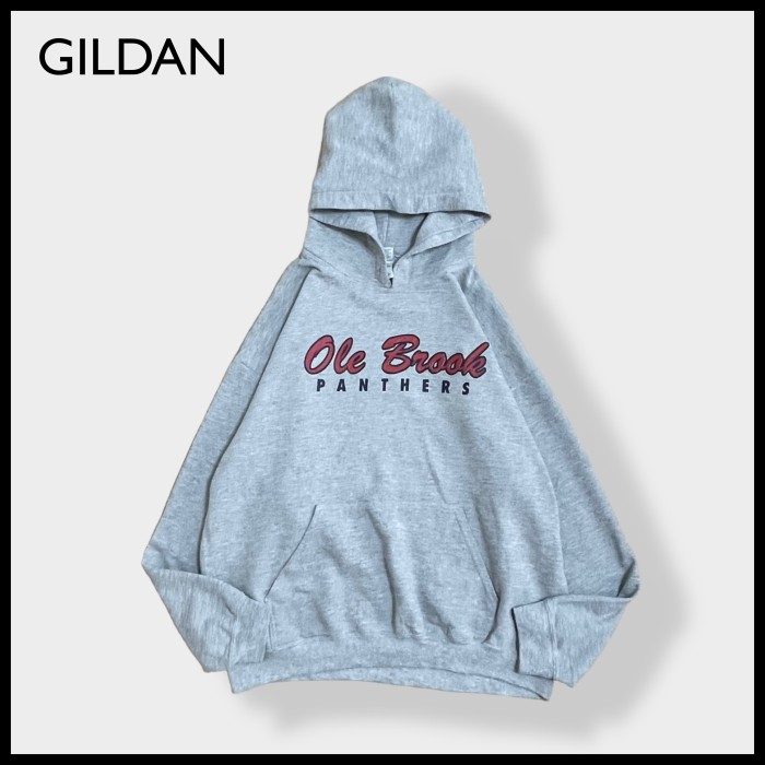 【GILDAN】パーカー バックプリント ロゴ フットボール スウェット 古着 | Vintage.City 古着屋、古着コーデ情報を発信