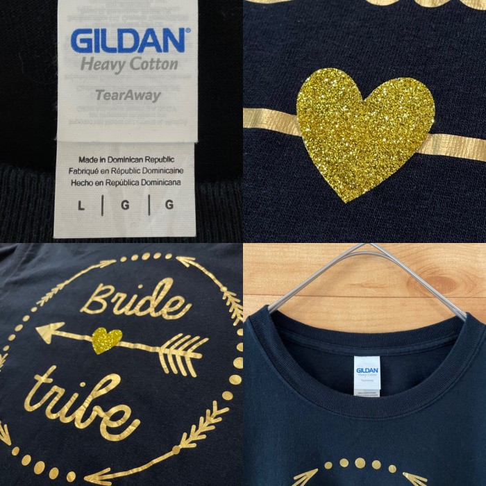 【GILDAN】黒ボディプリント Tシャツ ハート ラメ L US古着 | Vintage.City 古着屋、古着コーデ情報を発信