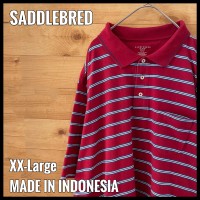【SADDLEBRED】XXL オーバーサイズ ポロシャツ ボーダー柄 US古着 | Vintage.City 古着屋、古着コーデ情報を発信