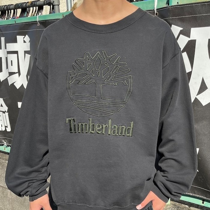 【デッドストック】 ティンバーランド ビンテージ 刺繍ロゴ スウェット 黒