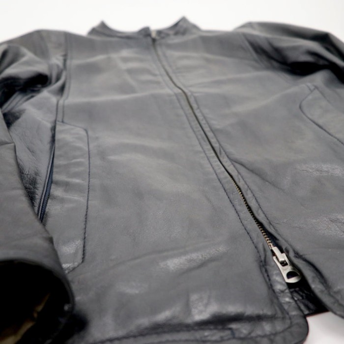 shama シングルライダースジャケット 40 ブラック レザー ダブルジップ | Vintage.City 古着屋、古着コーデ情報を発信