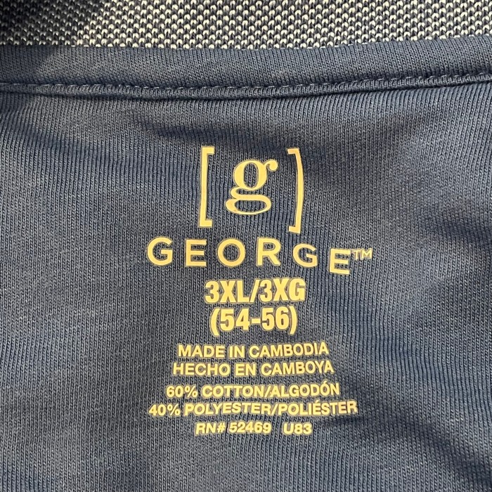 【GEORGE】3XL ビッグサイズ ポロシャツ 柄物 総柄 ブルー US古着 | Vintage.City 古着屋、古着コーデ情報を発信