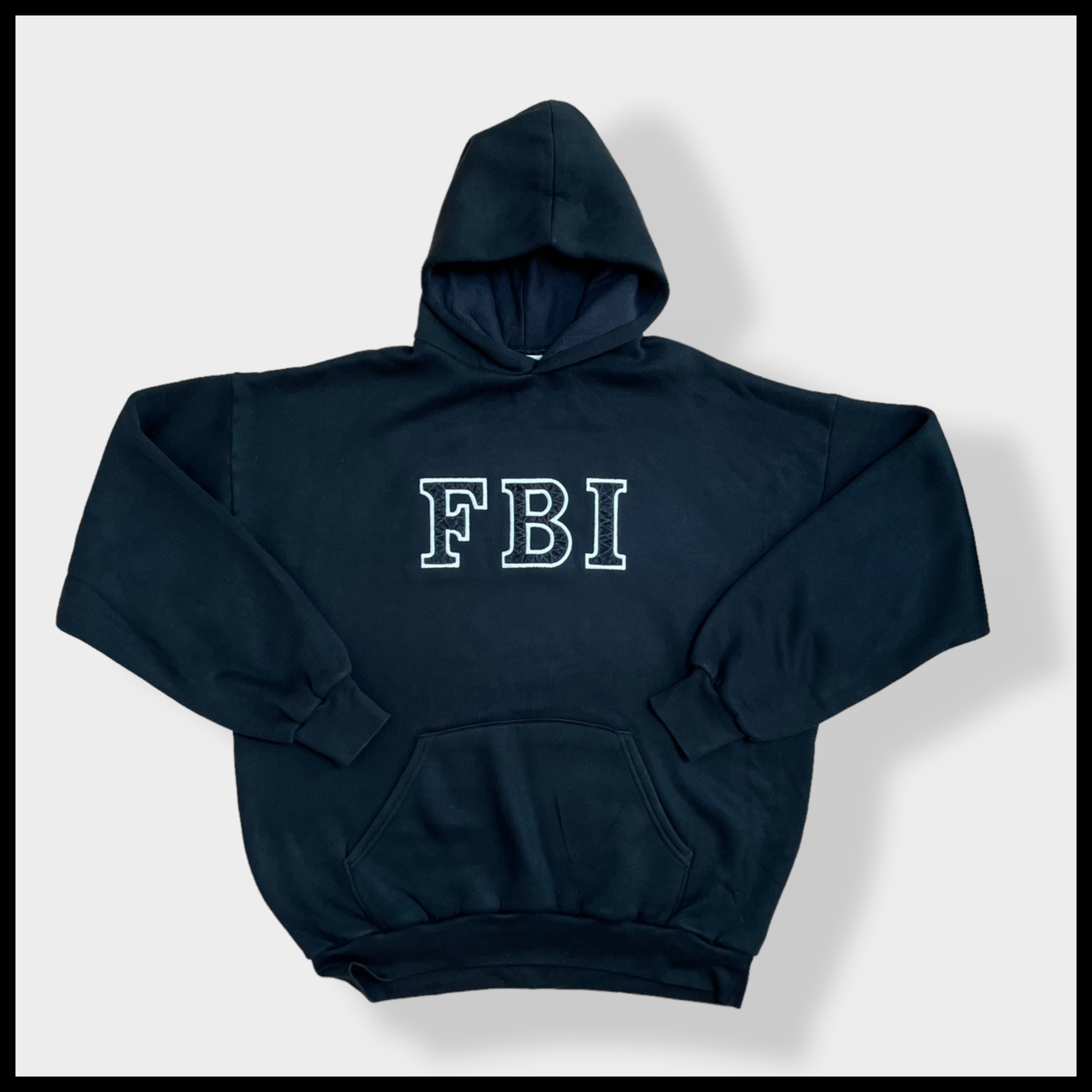 FBI】90s USA製 ロゴ スウェット パーカー XL ビッグシルエット