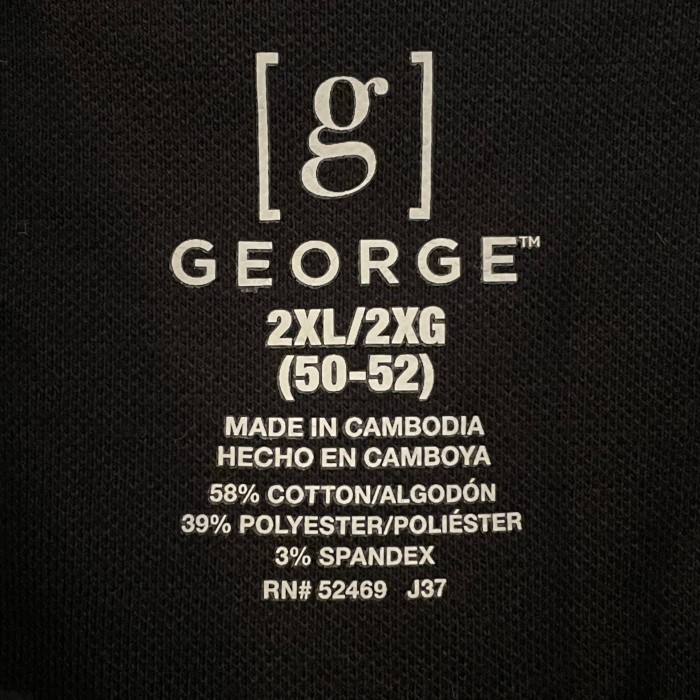 【GEORGE】ビッグサイズ ポロシャツ XXL 刺繍ロゴ 黒 US古着 | Vintage.City 古着屋、古着コーデ情報を発信