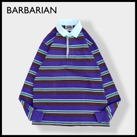 【BARBARIAN】カナダ製 ラガーシャツ 長袖 ボーダー プルオーバー 古着 | Vintage.City 빈티지숍, 빈티지 코디 정보