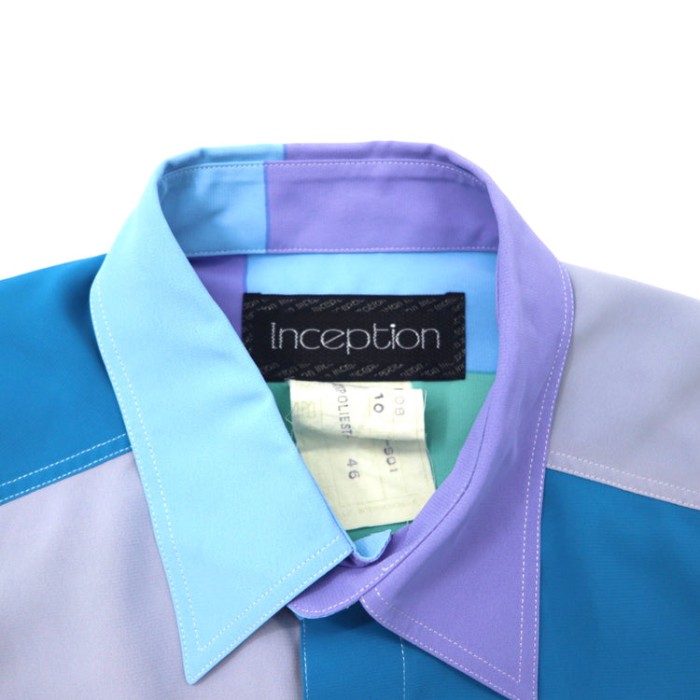 Inception ポリシャツ 46 ブルー クレイジーパターン | Vintage.City 古着屋、古着コーデ情報を発信