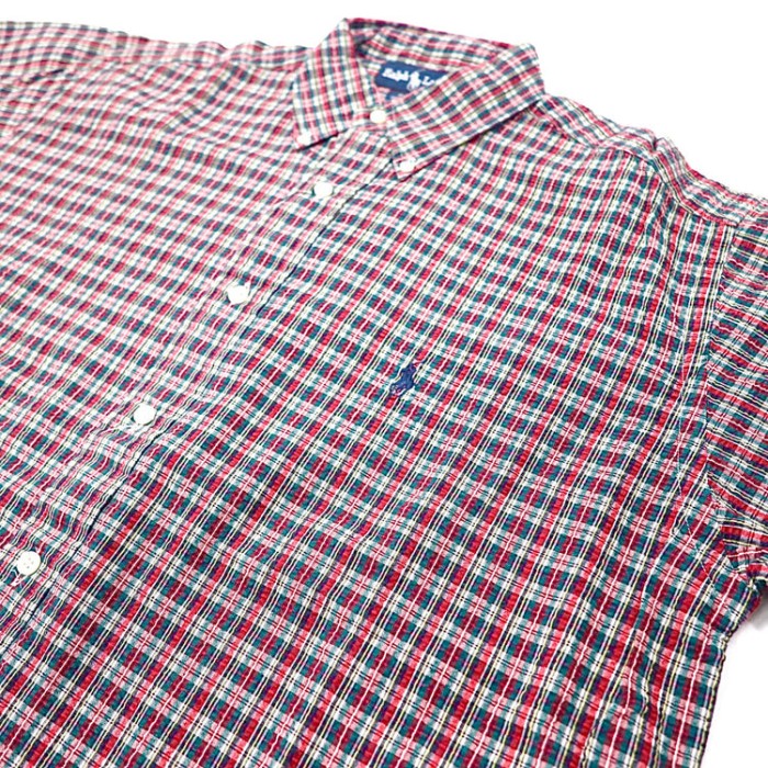 Ralph Lauren ボタンダウンシャツ S レッド シアサッカー地 チェック | Vintage.City 빈티지숍, 빈티지 코디 정보