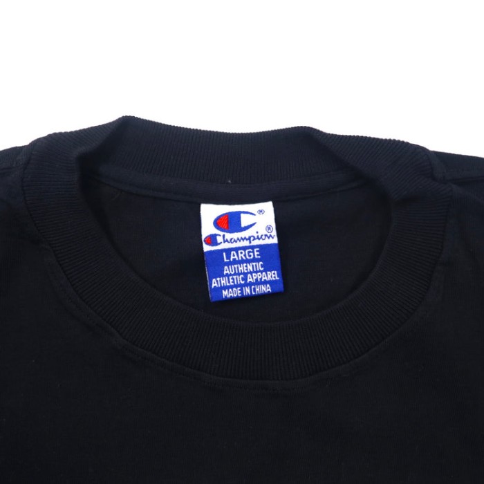 Champion Tシャツ L ブラック コットン バックプリント | Vintage.City 古着屋、古着コーデ情報を発信
