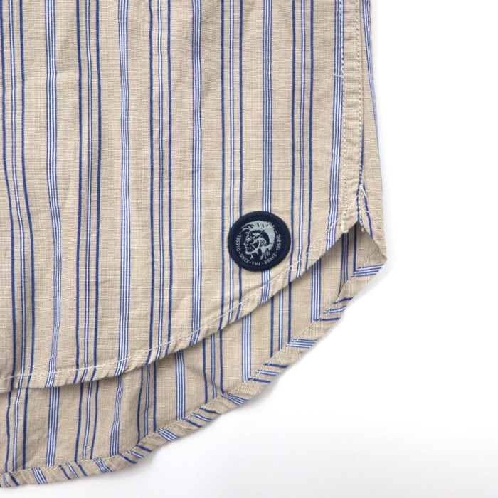 DIESEL ウエスタンシャツ S グレー ストライプ | Vintage.City 古着屋、古着コーデ情報を発信