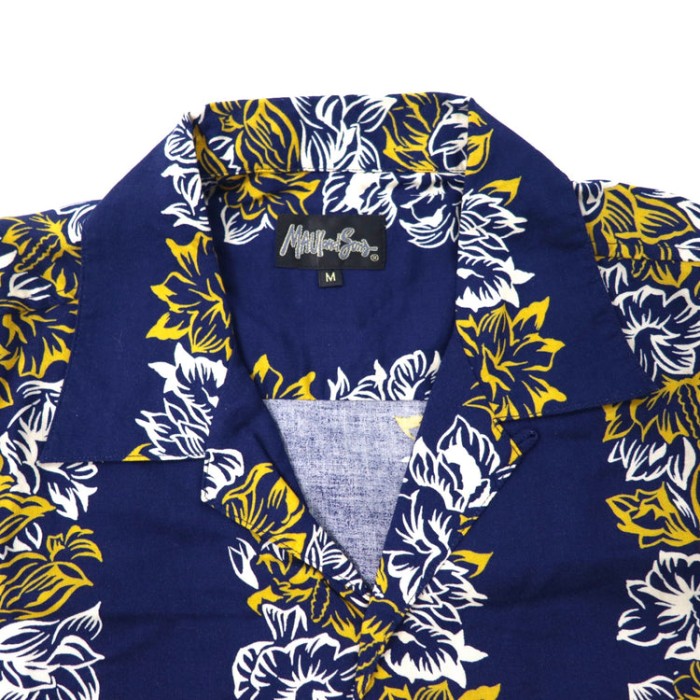 MAUI and Sons アロハシャツ M ネイビー 花柄 ハイビスカス ココナッツ ...