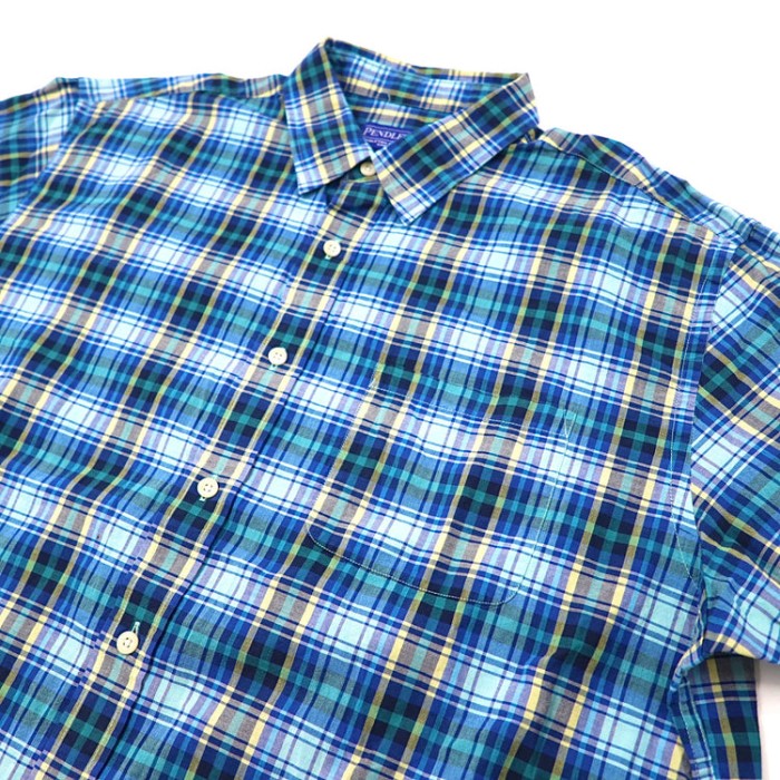 PENDLETON 半袖チェックシャツ XL ブルー ビッグサイズ | Vintage.City 빈티지숍, 빈티지 코디 정보