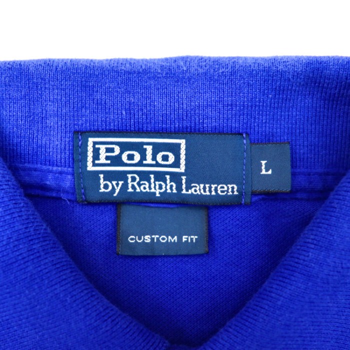 Polo by Ralph Lauren 長袖ポロシャツ ラガーシャツ L ブルー ビッグポニー刺繍 | Vintage.City 古着屋、古着コーデ情報を発信