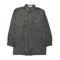BLACK PIA シャツ L ブラック ストライプ 総柄 日本製 | Vintage.City 古着屋、古着コーデ情報を発信