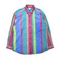 claiborne ボタンダウンシャツ L マルチカラー ストライプ | Vintage.City 古着屋、古着コーデ情報を発信