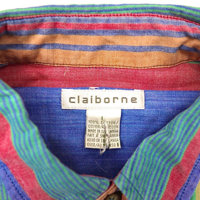 claiborne ボタンダウンシャツ L マルチカラー ストライプ | Vintage.City 古着屋、古着コーデ情報を発信
