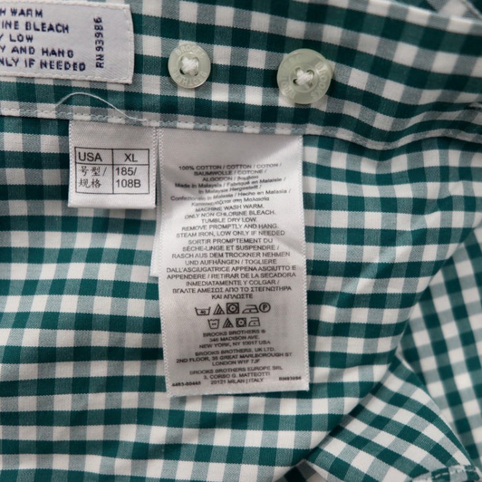 BROOKS BROTHERS ボタンダウンシャツ XL グリーン ギンガムチェック ビッグサイズ | Vintage.City ヴィンテージ 古着