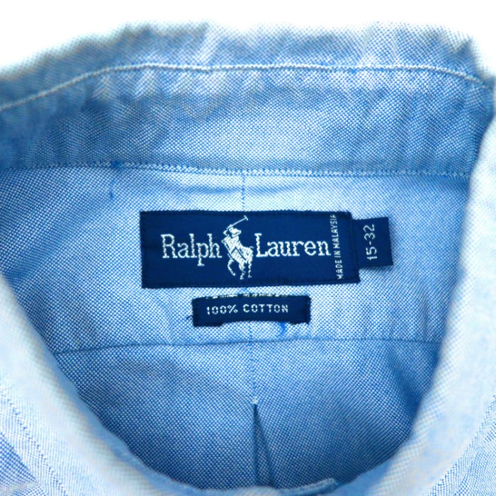 Ralph Lauren 長袖オックスフォードシャツ 15-32 ブルー コットン ボタンダウン ワンポイントロゴ刺繍 | Vintage.City 古着屋、古着コーデ情報を発信