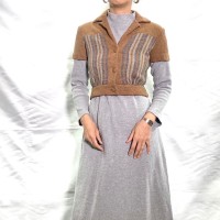 50-60s beige grey stripe S/S knit JKT | Vintage.City 古着屋、古着コーデ情報を発信