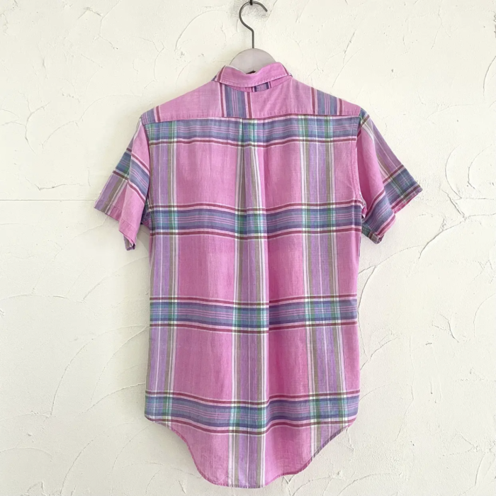 USA RalphLauren pink madras B.D.shirt | Vintage.City 古着屋、古着コーデ情報を発信