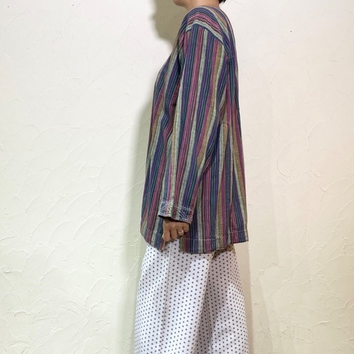 Pakistan cotton multi-stripe tunic | Vintage.City Vintage Shops, Vintage Fashion Trends
