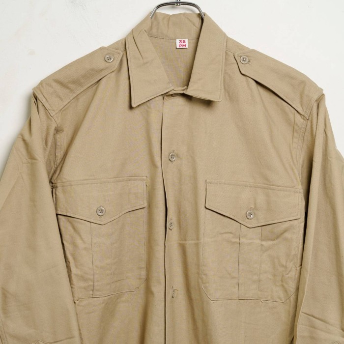 40〜60’s French Military M-47 Chino Shirt | Vintage.City 古着屋、古着コーデ情報を発信
