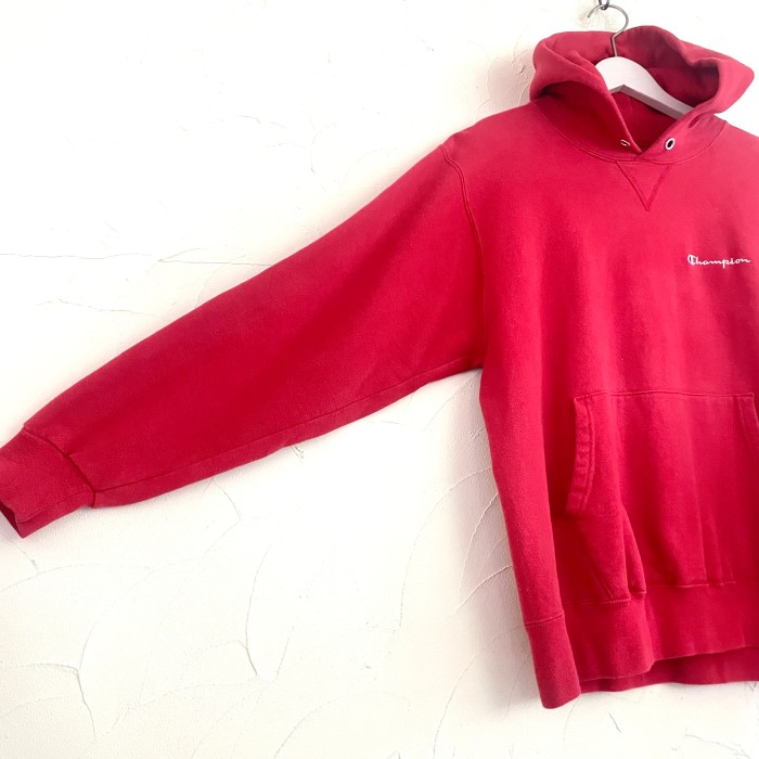 90s USA champion red hooded sweat | Vintage.City 古着屋、古着コーデ情報を発信