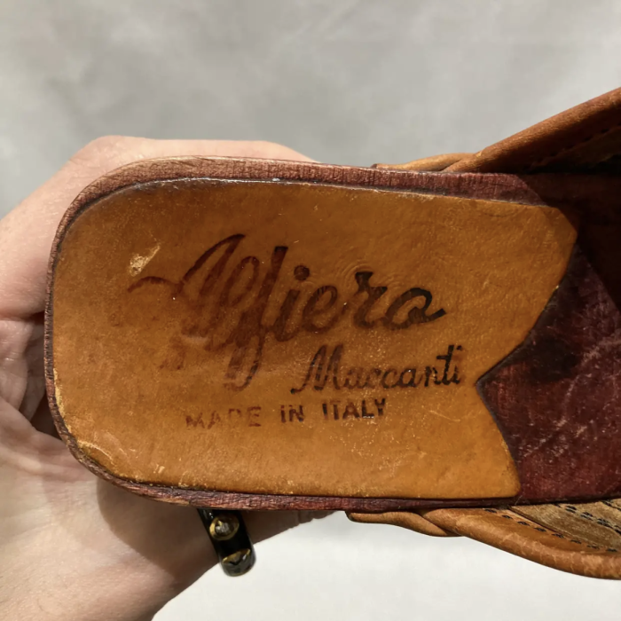70s ITALY brown leather sabot | Vintage.City 빈티지숍, 빈티지 코디 정보