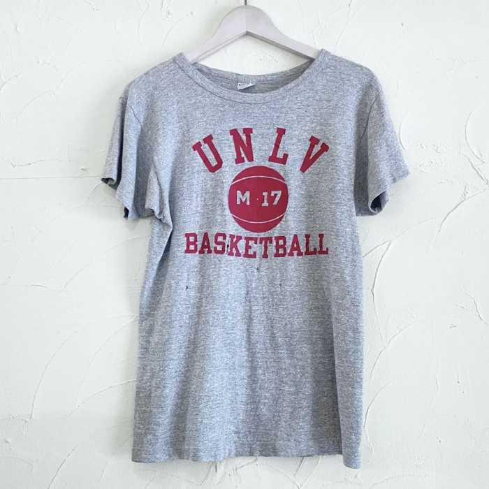 70s champion grey print boro T-shirt | Vintage.City 古着屋、古着コーデ情報を発信