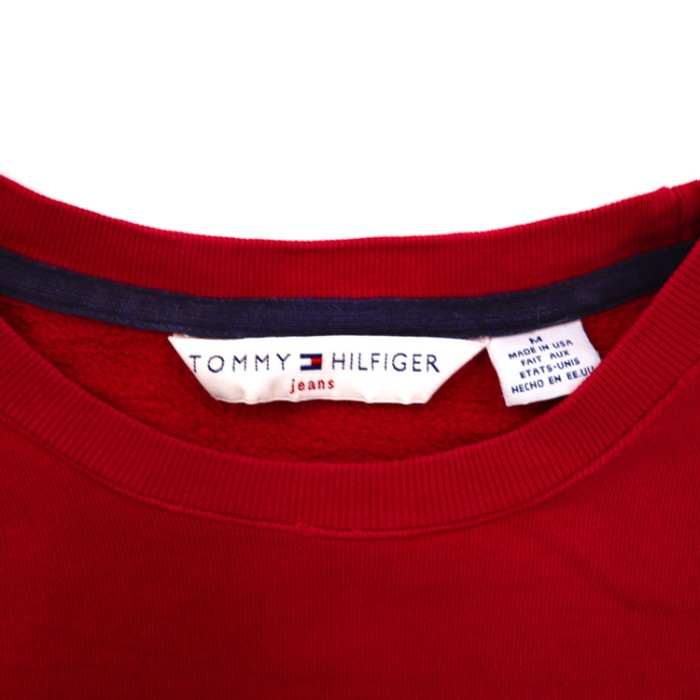USA製 TOMMY HILFIGER jeans クルーネックスウェット M レッド コットン 裏起毛 90年代 | Vintage.City 古着屋、古着コーデ情報を発信