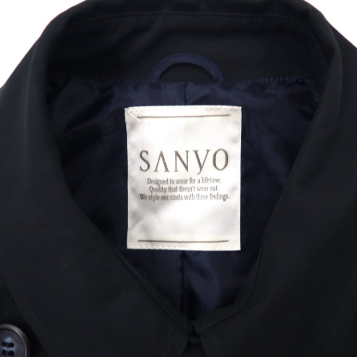 SANYO トレンチコート 9AR ネイビー ポリエステル | Vintage.City 古着屋、古着コーデ情報を発信