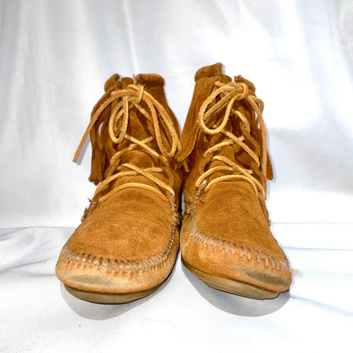 MINNETONKA Fringe Brown Suede Boots | Vintage.City 古着屋、古着コーデ情報を発信