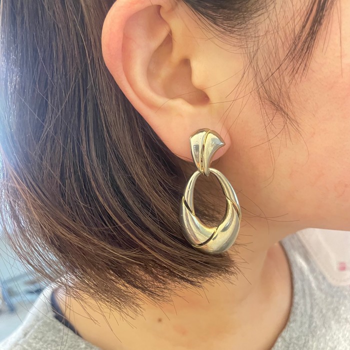 champagne gold ring earring | Vintage.City 古着屋、古着コーデ情報を発信