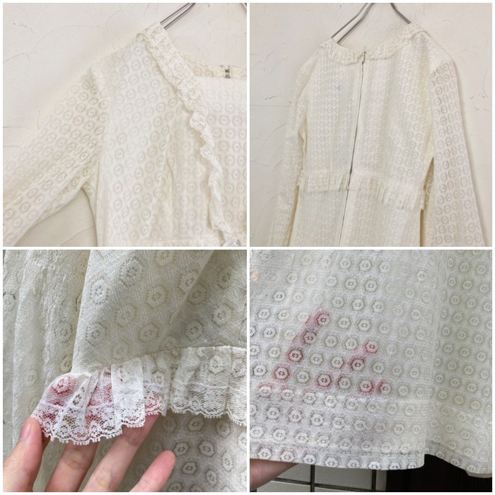 60s Sears ivory white lace onepiece | Vintage.City 古着屋、古着コーデ情報を発信