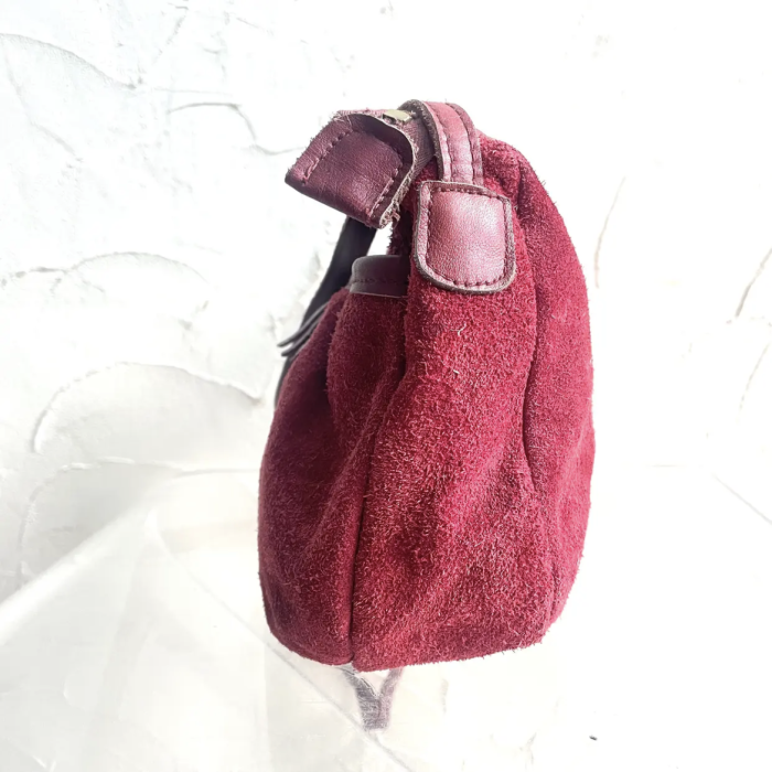 Burgundy suede shoulder bag | Vintage.City 古着屋、古着コーデ情報を発信