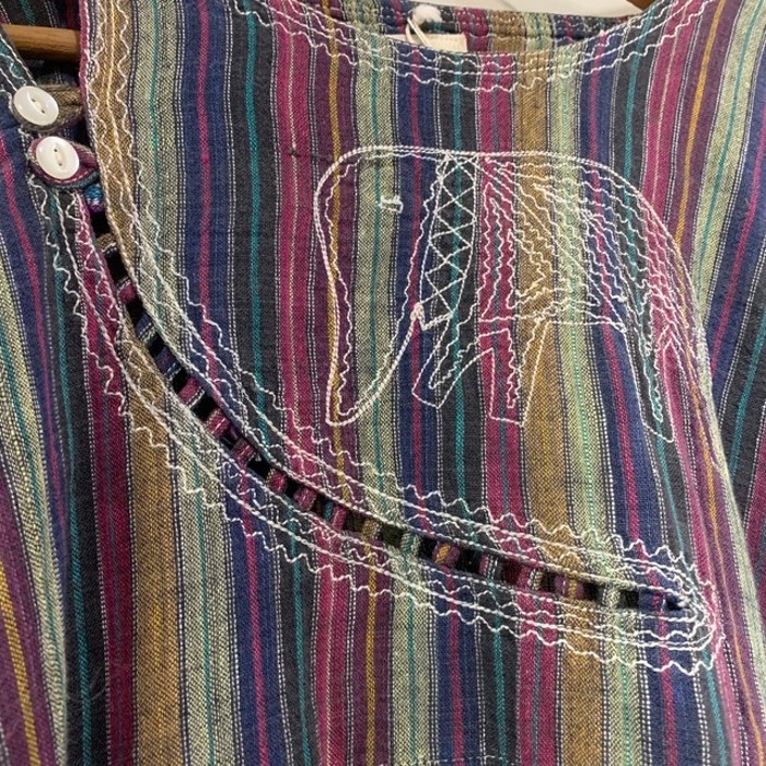 Pakistan cotton multi-stripe tunic | Vintage.City Vintage Shops, Vintage Fashion Trends