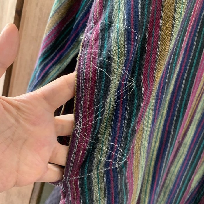 Pakistan cotton multi-stripe tunic | Vintage.City 古着屋、古着コーデ情報を発信